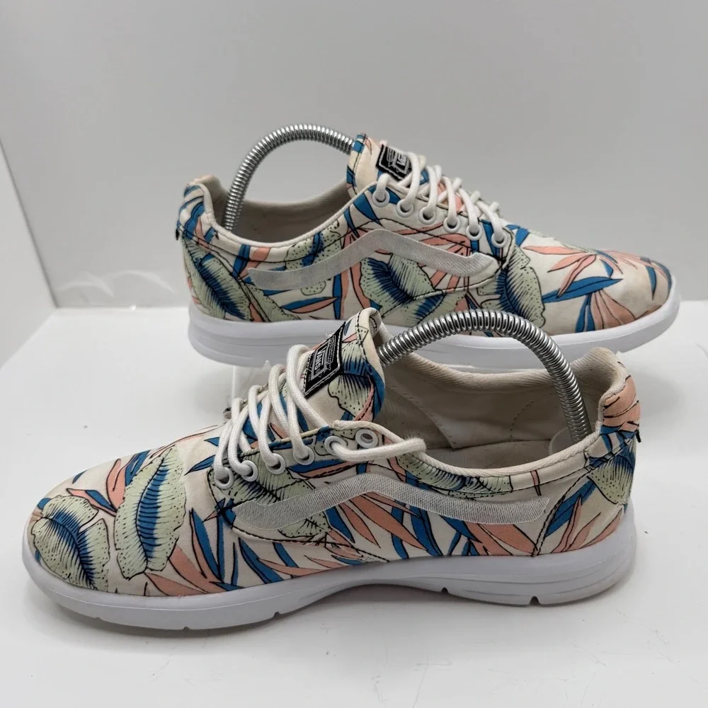 Vans Floral Tropical Low Top Sneakers Women's Size 10 Canvas Lace Up Shoes